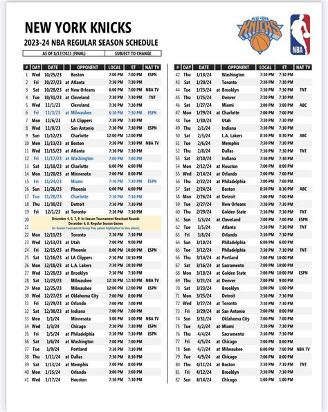 knicks playoff schedule|New York Knicks Playoff Schedule .